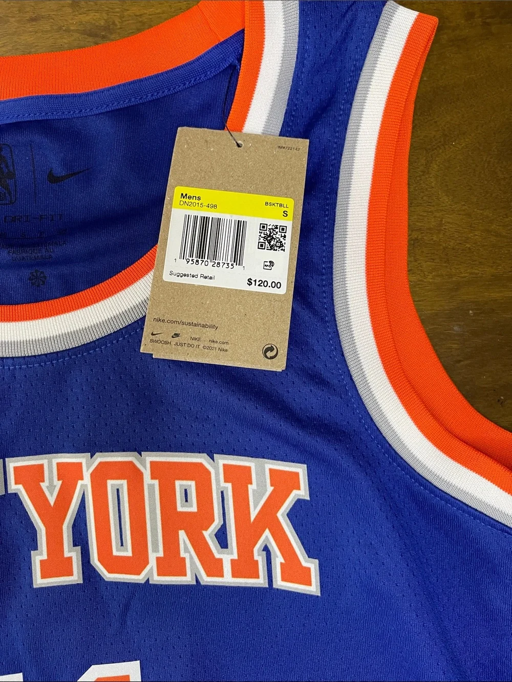 Nike Blue & Orange New York #11 Basketball Jersey